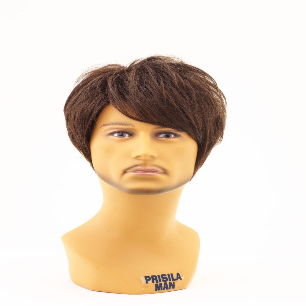 プリシラ MANオールウィッグ ナチュラルショートミディ 耐熱 【直送品】 返品・キャンセル・他商品と同時購入は不可
