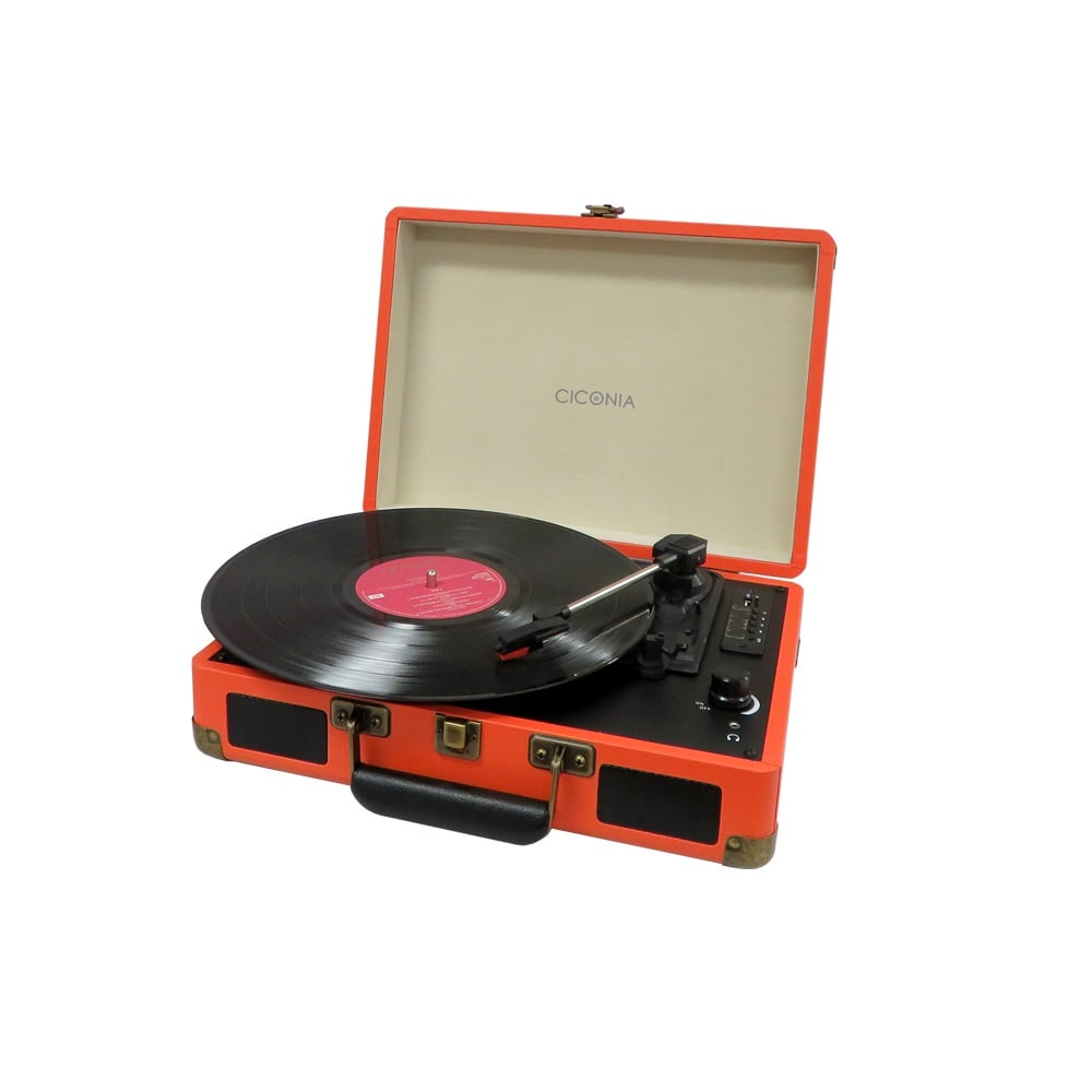 レコードプレーヤー オレンジ TE-1907-OR メーカー直送 ▼返品・キャンセル不可【他商品との同時購入不可】