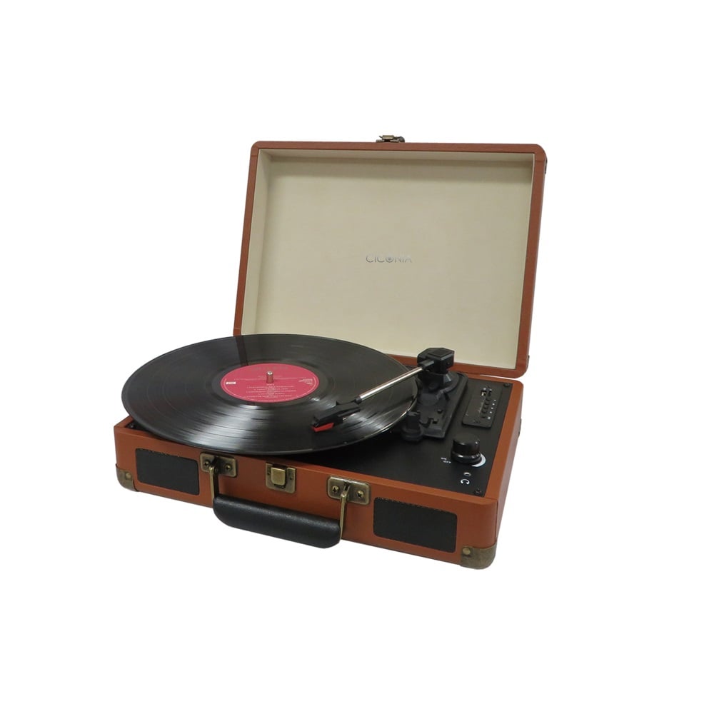 レコードプレーヤー ブラウン TE-1907-BR メーカー直送 ▼返品・キャンセル不可【他商品との同時購入不可】