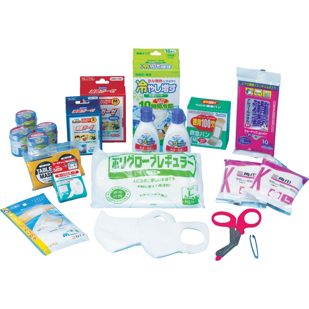 sanwa 防災用救急箱セット 10人用 メーカー直送 ▼返品・キャンセル不可【他商品との同時購入不可】