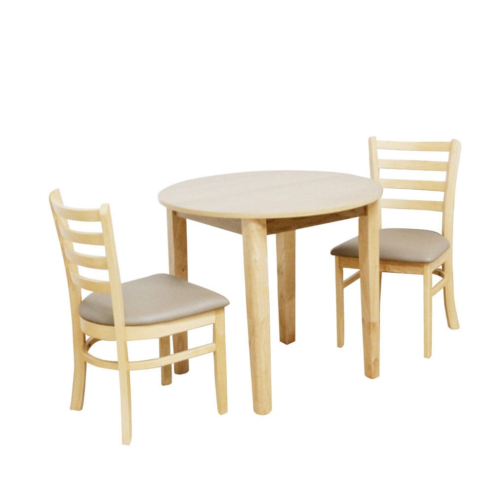 幅80cmの円卓3点セット DC-ERN-3-NA メーカー直送 ▼返品・キャンセル不可【他商品との同時購入不可】