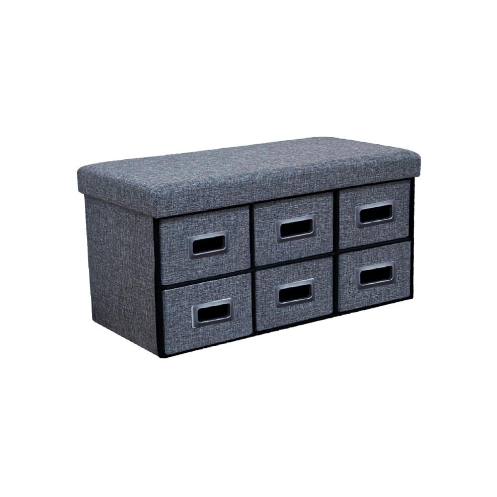 収納付きベンチスツール ST-DRW-76-GY メーカー直送 ▼返品・キャンセル不可【他商品との同時購入不可】