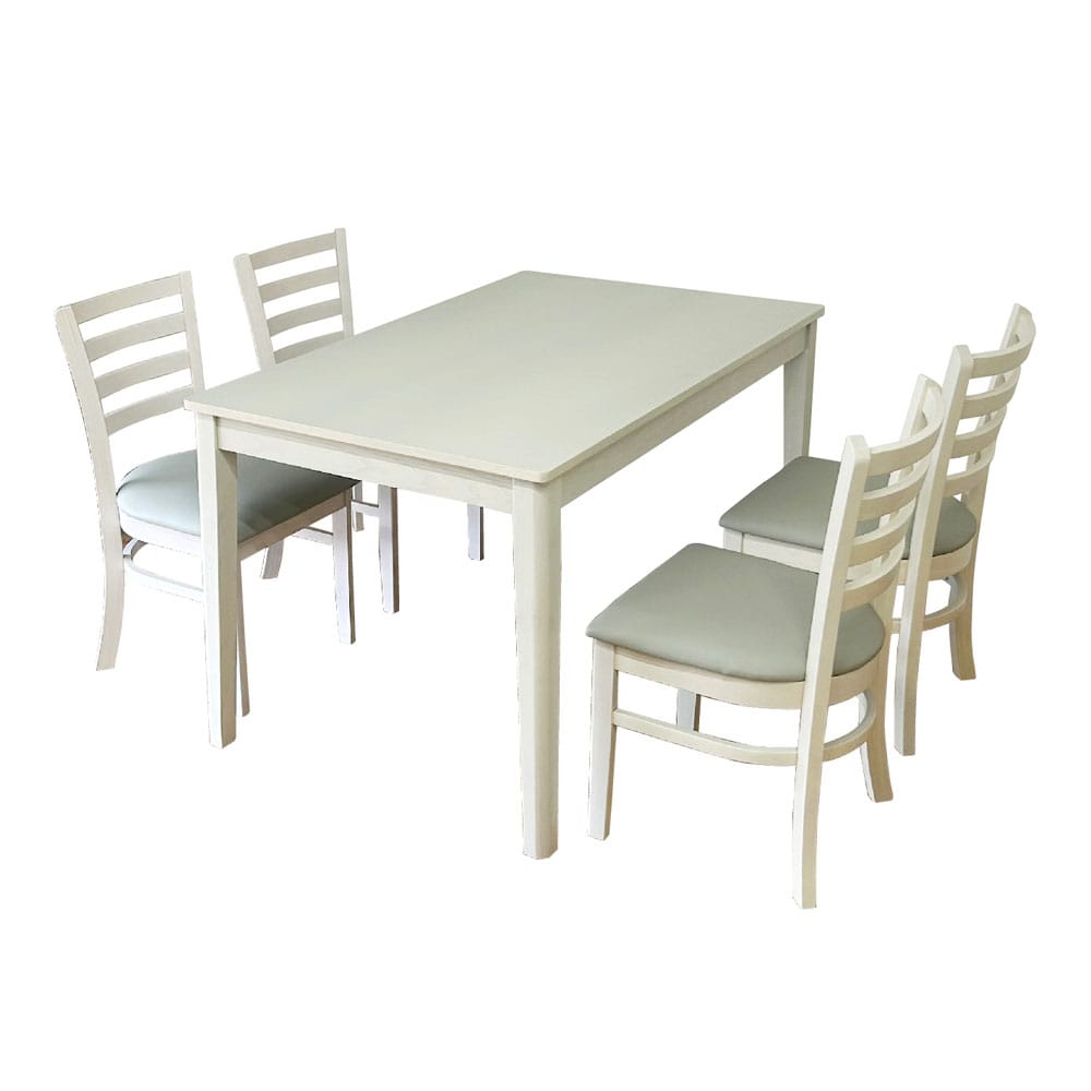 幅120cmダイニング5点セット DC-ERN-5-WH メーカー直送 ▼返品・キャンセル不可【他商品との同時購入不可】