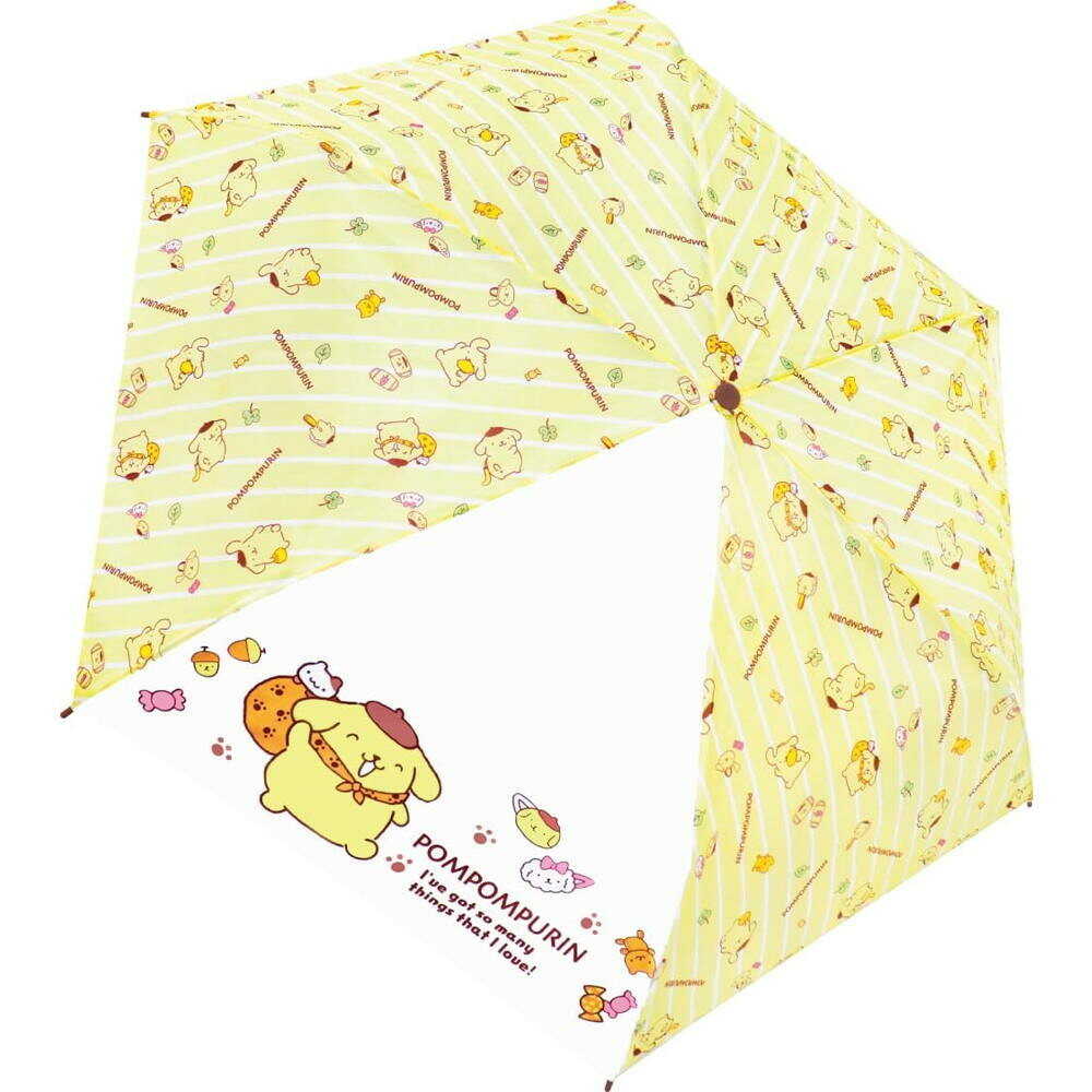 ジェイズプランニング 90457 折畳傘 ポムポムプリン ストライプ 53cm 193g