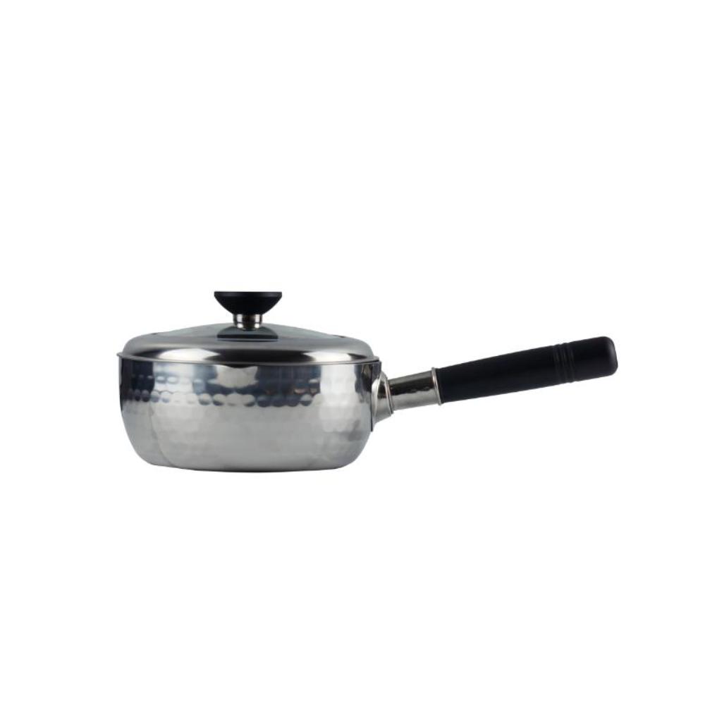 雪平鍋 ガラス蓋付 ステンレス 片手鍋 18cm メーカー直送 ▼返品・キャンセル不可【他商品との同時購入不可】