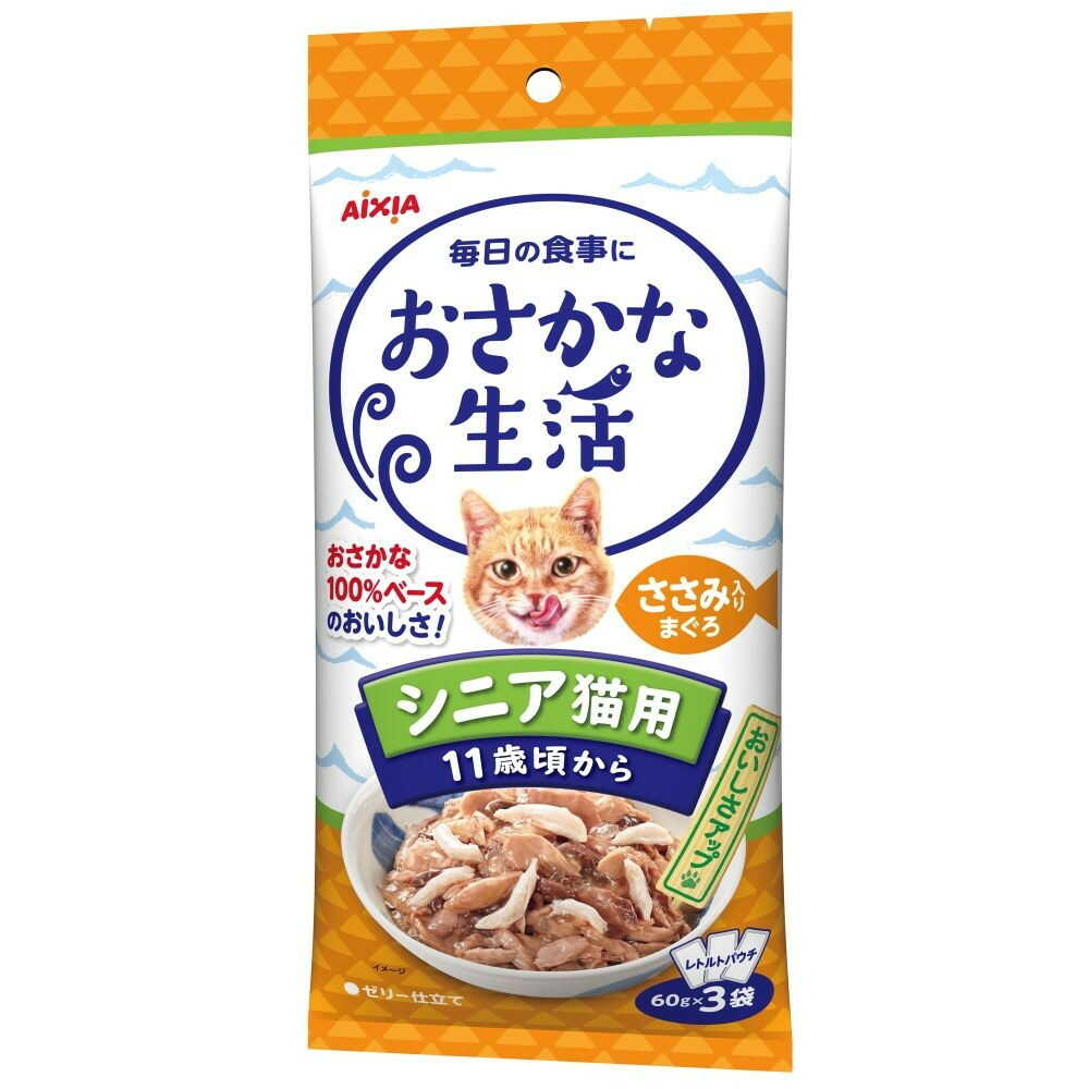 アイシア おさかな生活シニア猫用 ささみ入りまぐろ 180g