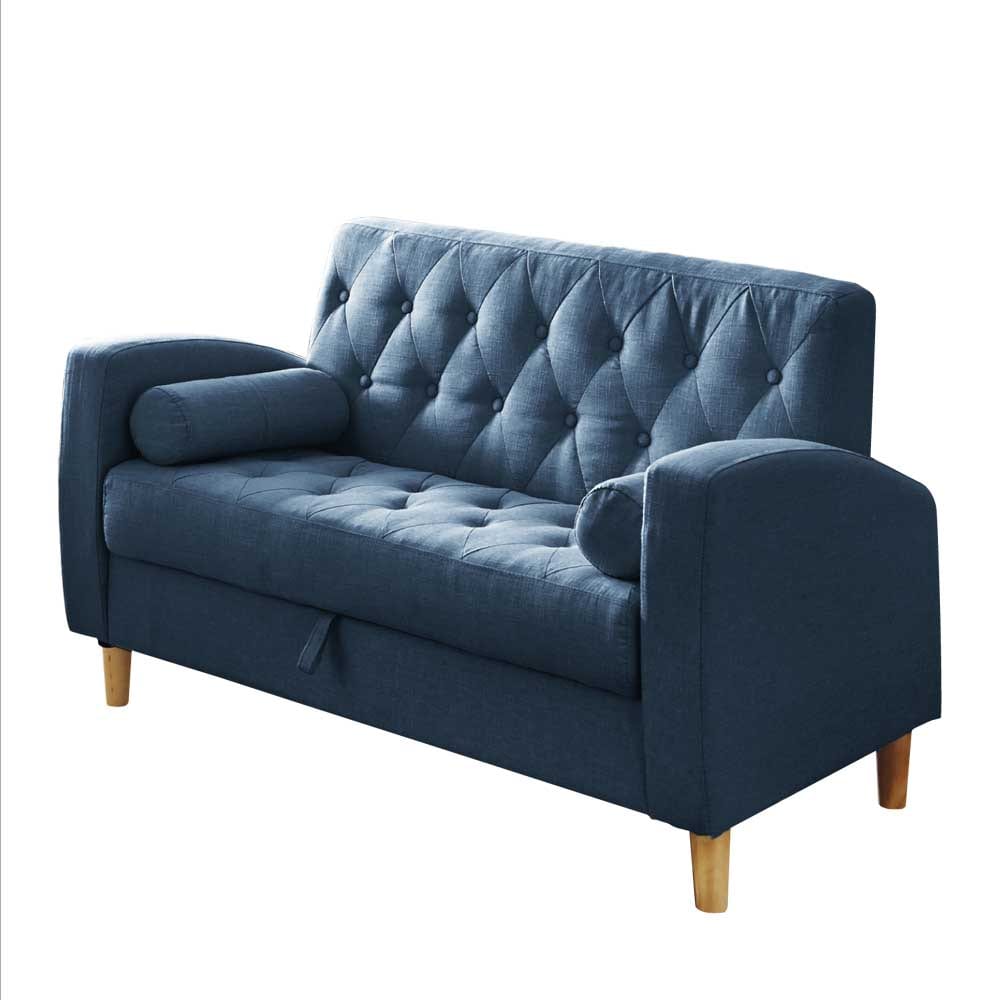 収納庫付き2人掛ソファ SO-03-BL メーカー直送 ▼返品・キャンセル不可【他商品との同時購入不可】