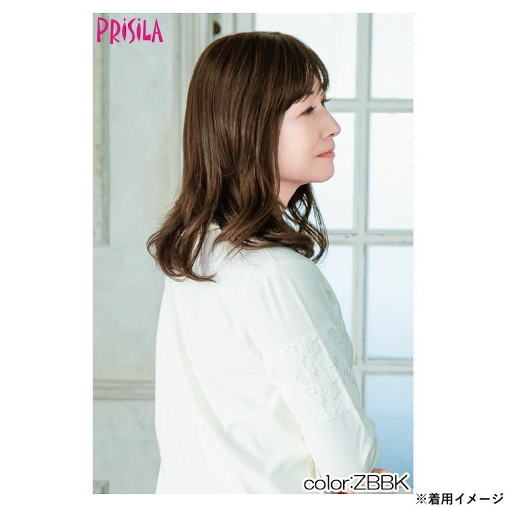 プリシラ 白髪かくしウィッグ 人毛100％  ロング 人毛 【直送品】 返品・キャンセル・他商品と同時購入は不可