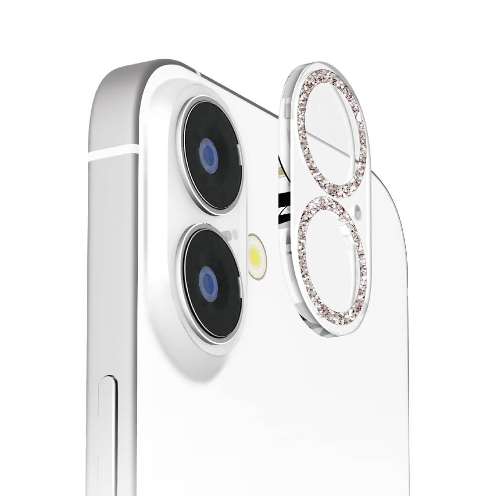 PGA iPhone16/16Plus 2眼カメラ用 カメラフルプロテクター ラメシルバー 2g