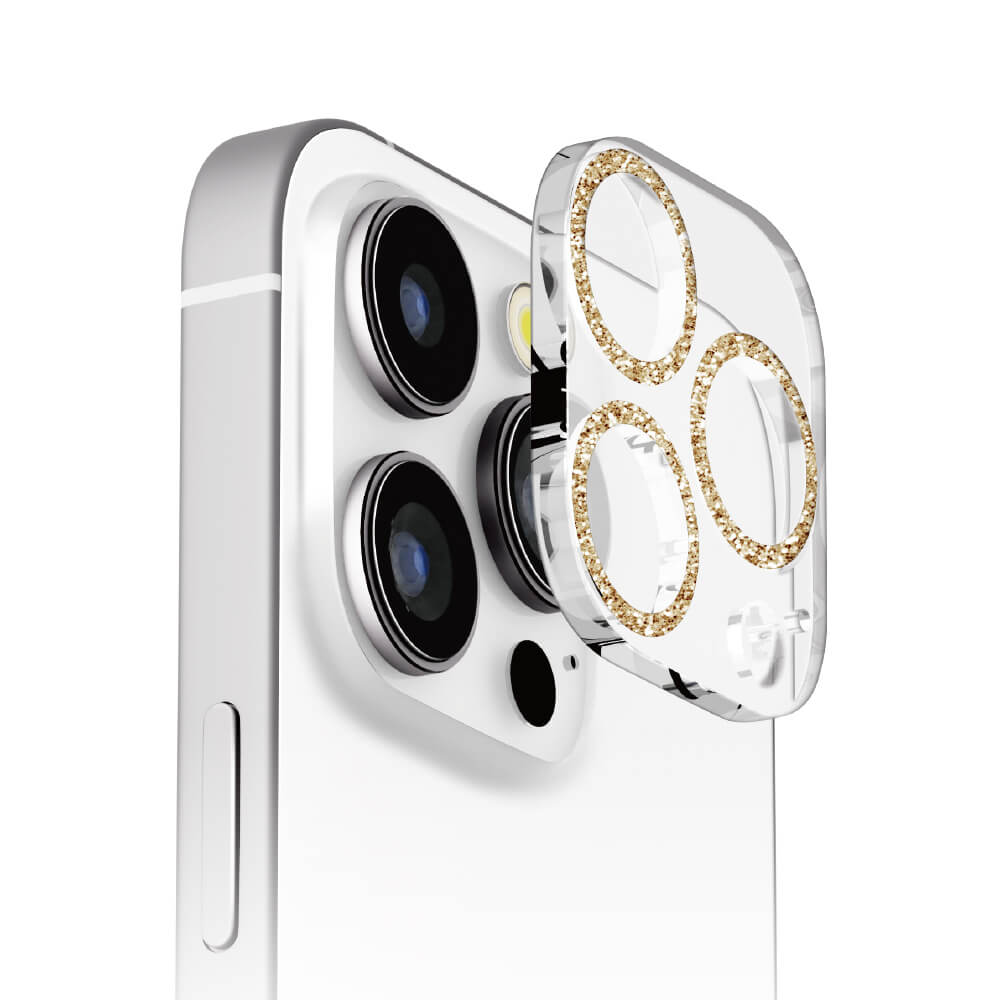PGA iPhone16Pro/16ProMax カメラフルプロテクター ラメピンクゴールド 3g