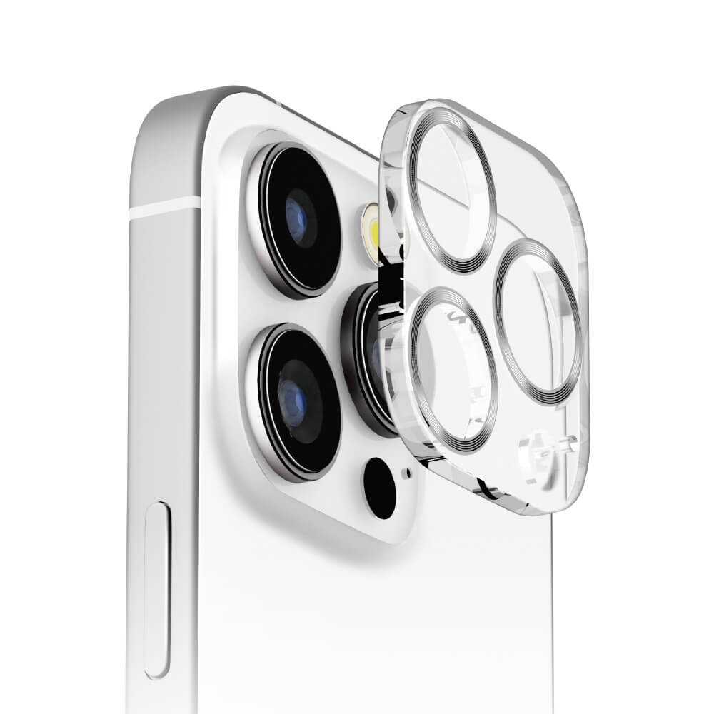 PGA iPhone16Pro/16ProMax カメラフルプロテクター クリアシルバー 3g