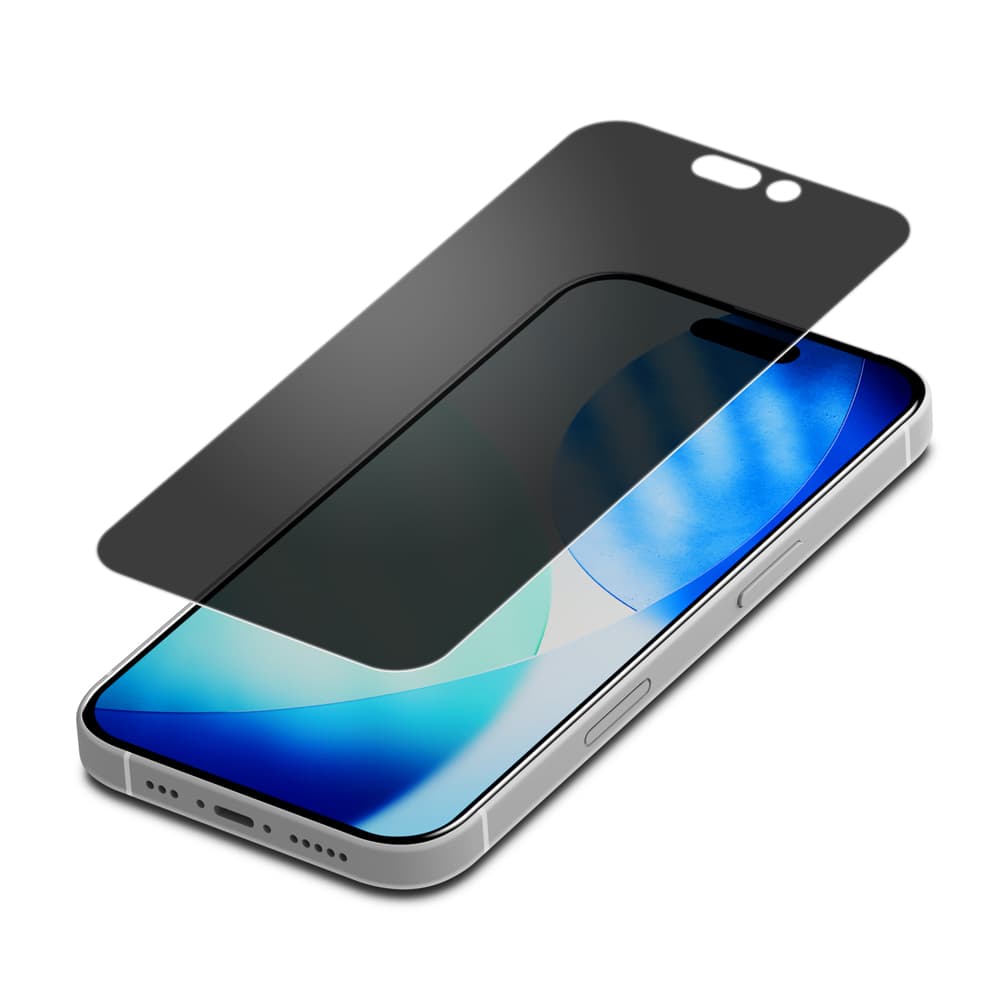 PGA iPhone 17/17 Pro/16 Pro用 液晶全画面保護ガラス 180°のぞき見防止 13g