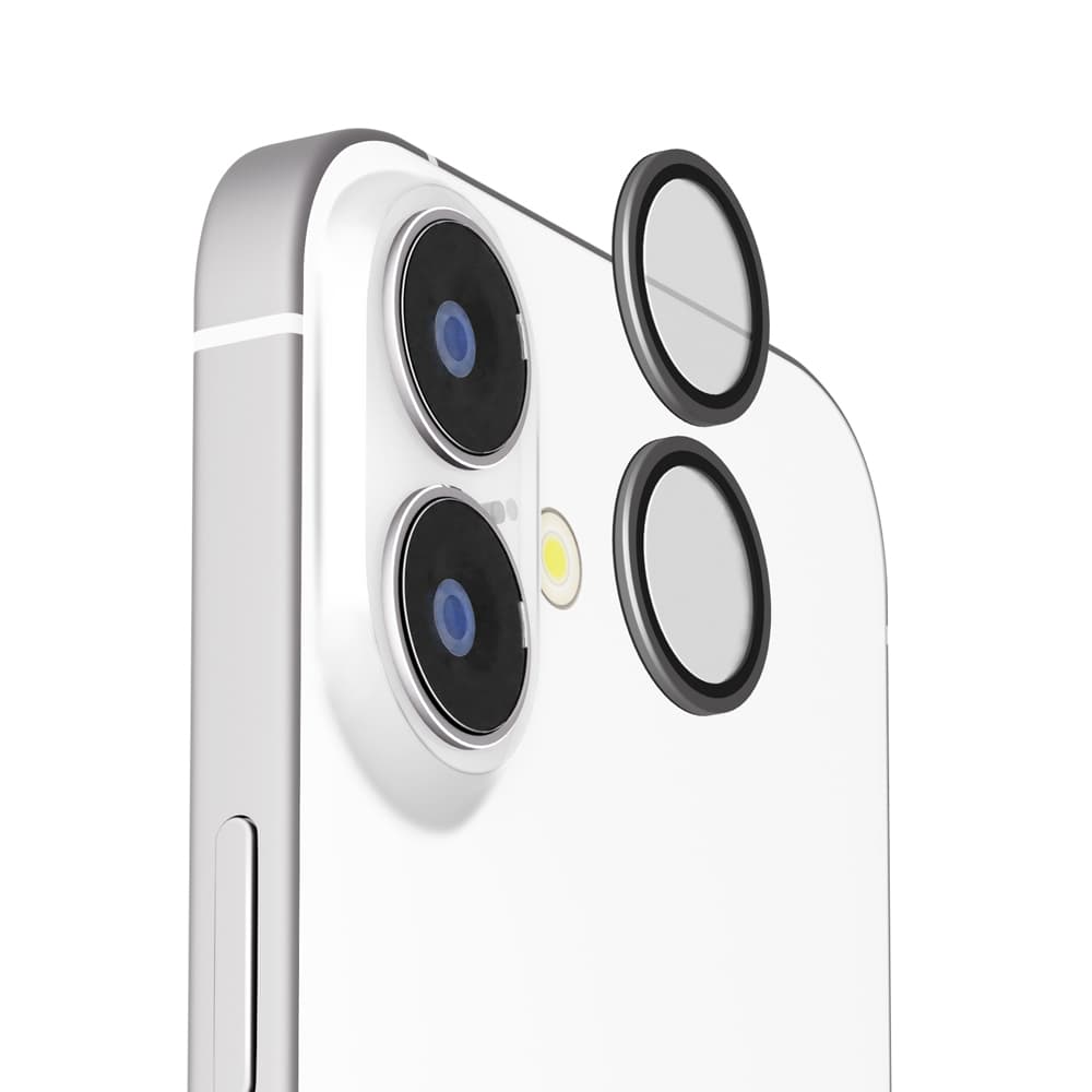 PGA iPhone 17/16/16 Plus用 カメラレンズプロテクター アルミ/ブラック 0.5g