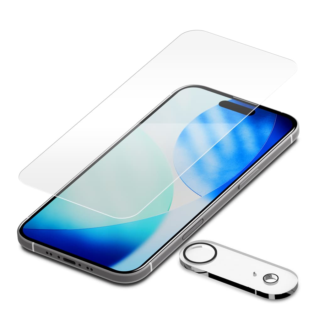 PGA iPhone Air用 液晶全画面保護ガラス&カメラプロテクターセット 高透明 14g