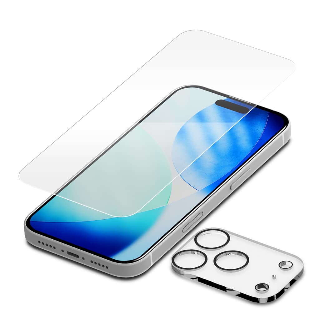 PGA iPhone 17 Pro Max用 液晶全画面保護ガラス&カメラプロテクターセット 高透明 15g