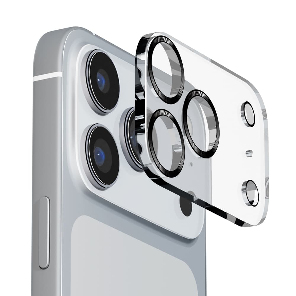 PGA iPhone 17 Pro Max用 カメラフルプロテクター クリア/メタルブラック 7g