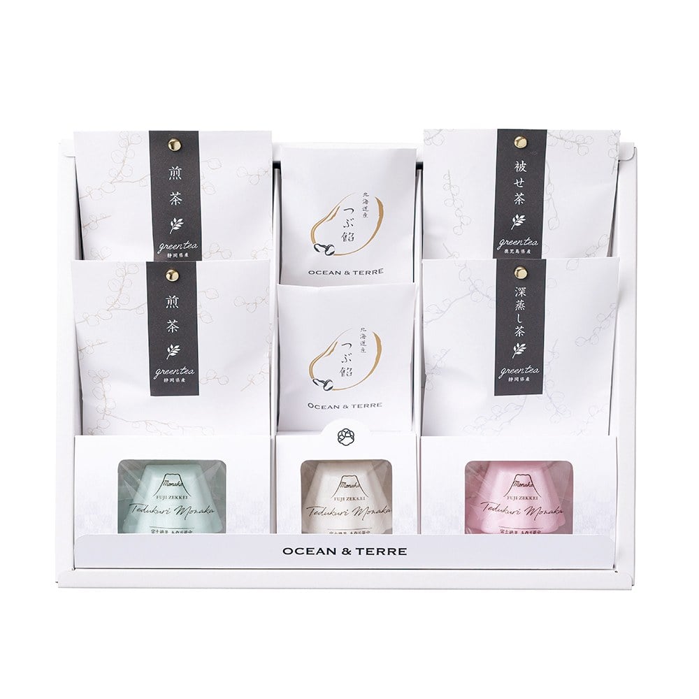 ◆富士絶景手作り最中&日本茶セット A698◇ メーカー直送 ▼返品・キャンセル不可【他商品との同時購入不可】