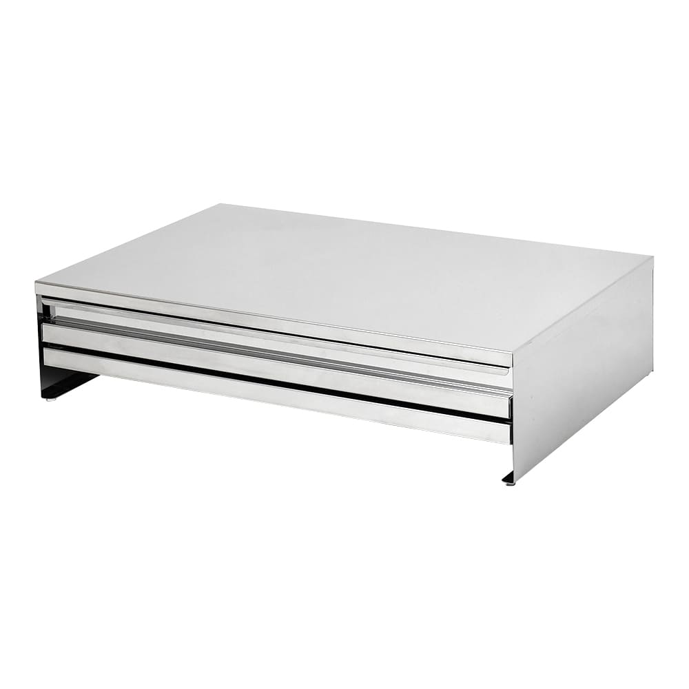 2472 角皿が入るステンレス製レンジ下収納幅55 メーカー直送 ▼返品・キャンセル不可【他商品との同時購入不可】