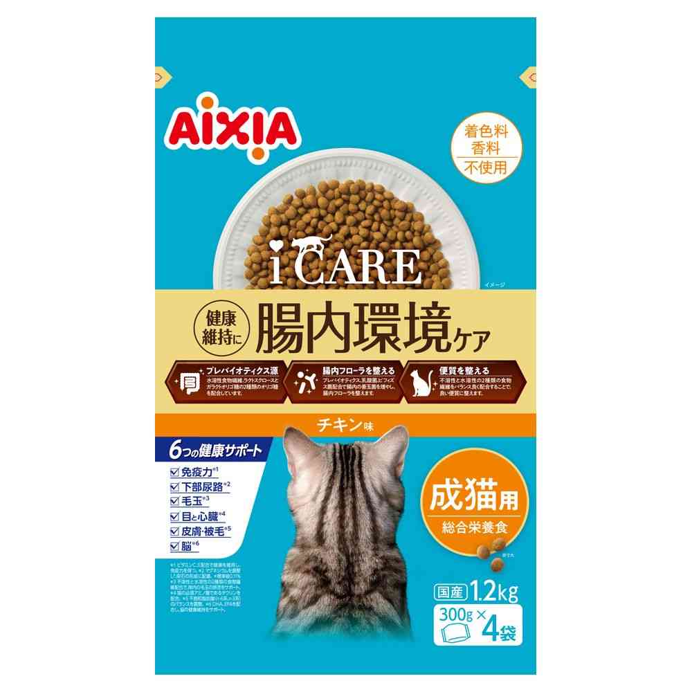 アイシア i CARE キャットドライ チキン味 1.2kg(300g×4袋)
