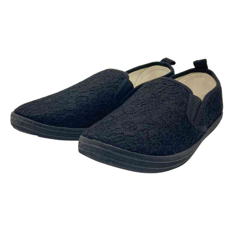 クイン商事 レディース スリッポン レースブラック Lサイズ