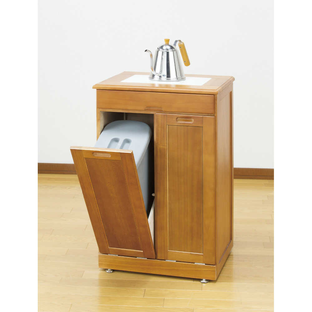 天然木分別ダストボックス タイル付2分別 BR[0297410] メーカー直送 ▼返品・キャンセル不可【他商品との同時購入不可】