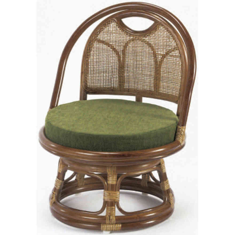 天然籐回転チェア ロータイプ[03078] メーカー直送 ▼返品・キャンセル不可【他商品との同時購入不可】