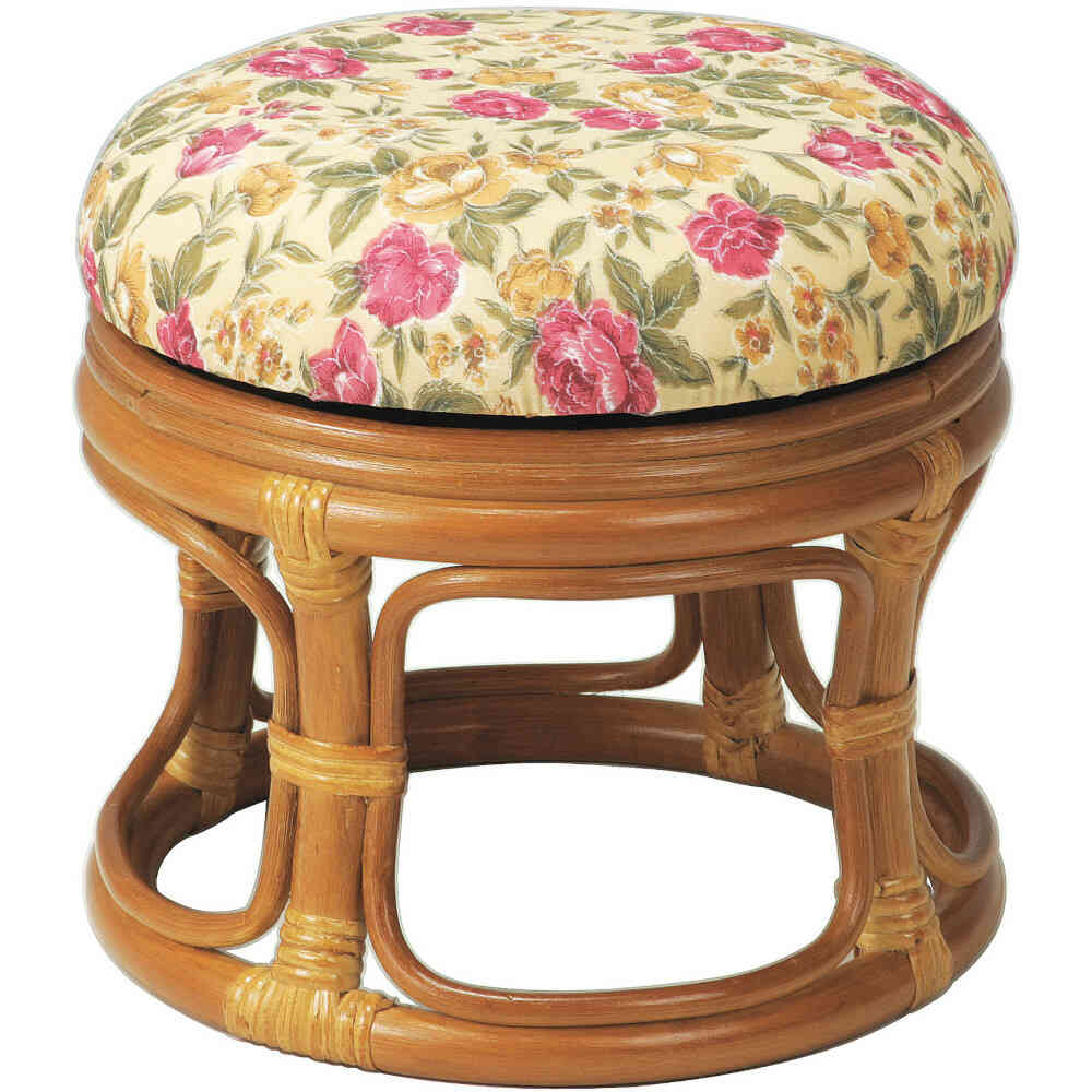 天然籐回転ロースツール[0362111] メーカー直送▼返品・キャンセル不可【他商品との同時購入不可】