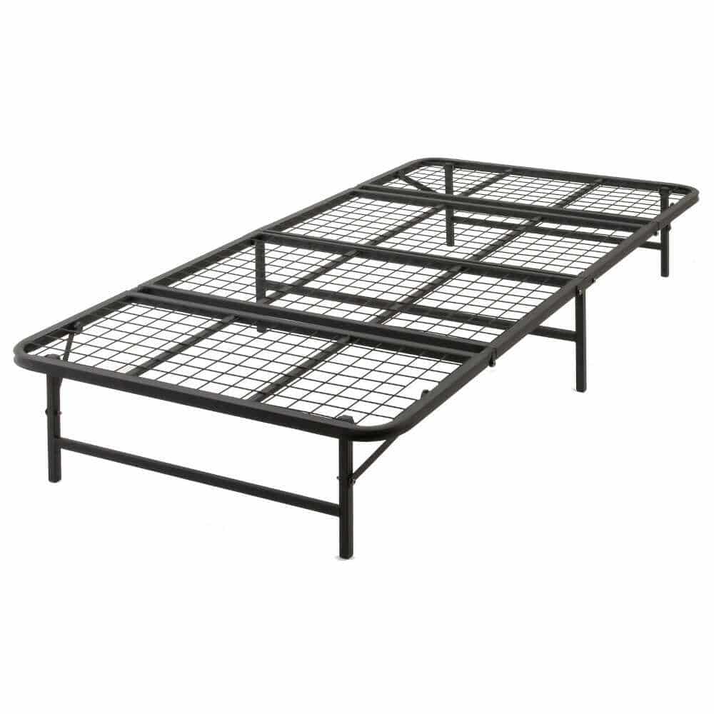 収納式折りたたみパイプベッド シングル BK[0412010] メーカー直送▼返品・キャンセル不可【他商品との同時購入不可】