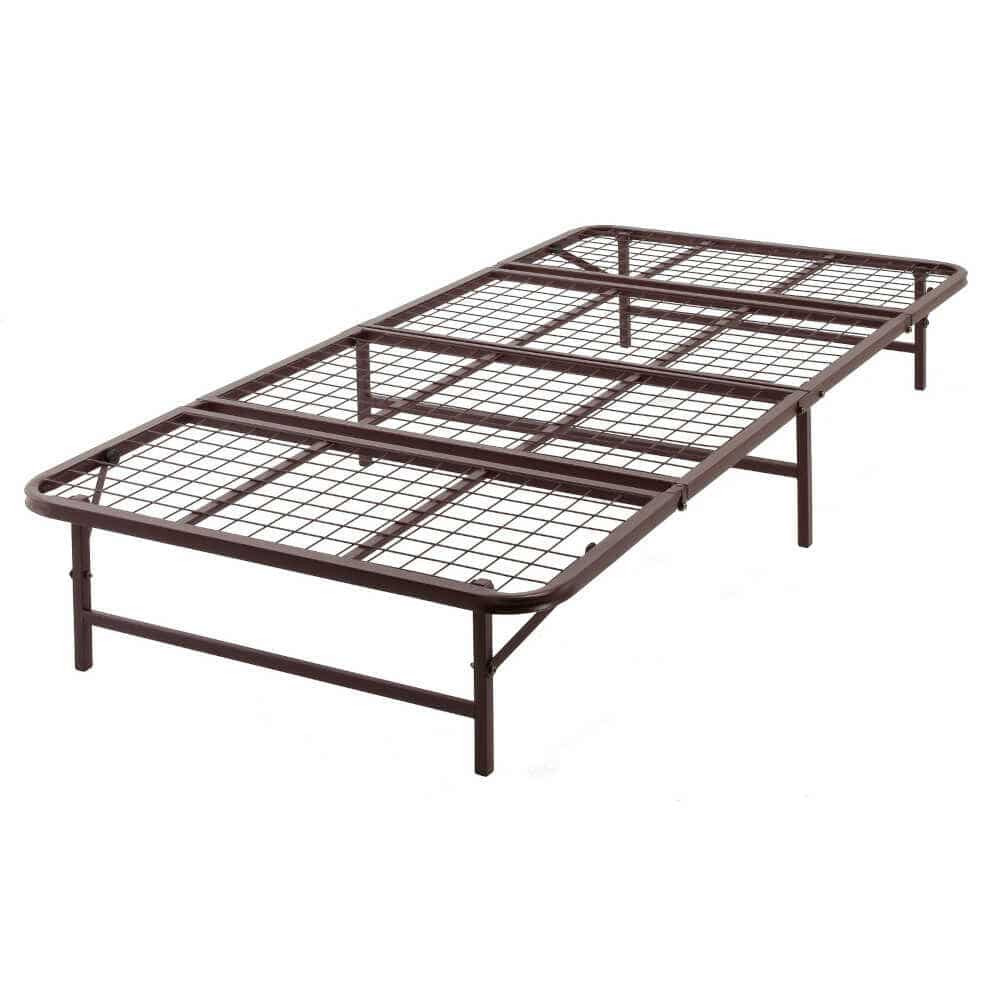 収納式折りたたみパイプベッド シングル BR[0412020] メーカー直送▼返品・キャンセル不可【他商品との同時購入不可】