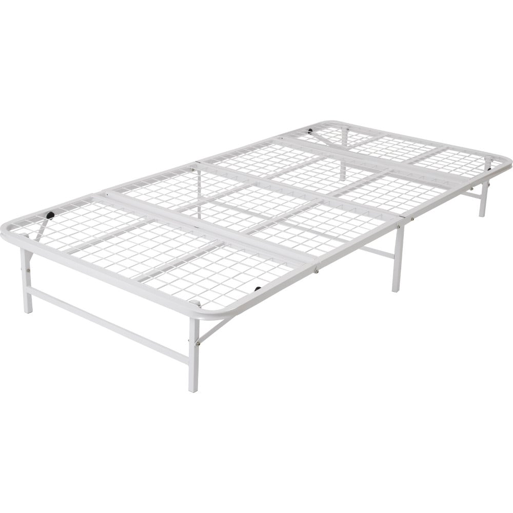 収納式折りたたみパイプベッド シングル WH[0412030] メーカー直送▼返品・キャンセル不可【他商品との同時購入不可】