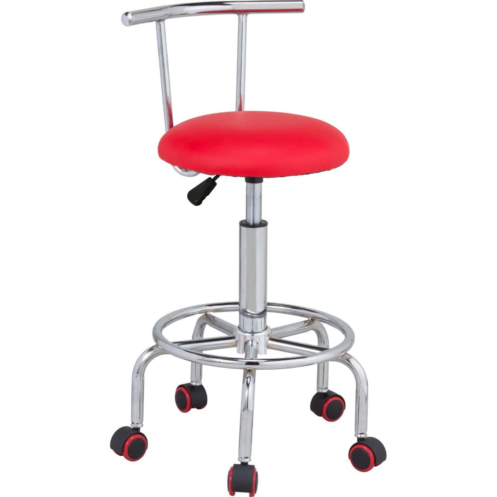 らくらく昇降式回転チェア レッド[0414230] メーカー直送▼返品・キャンセル不可【他商品との同時購入不可】