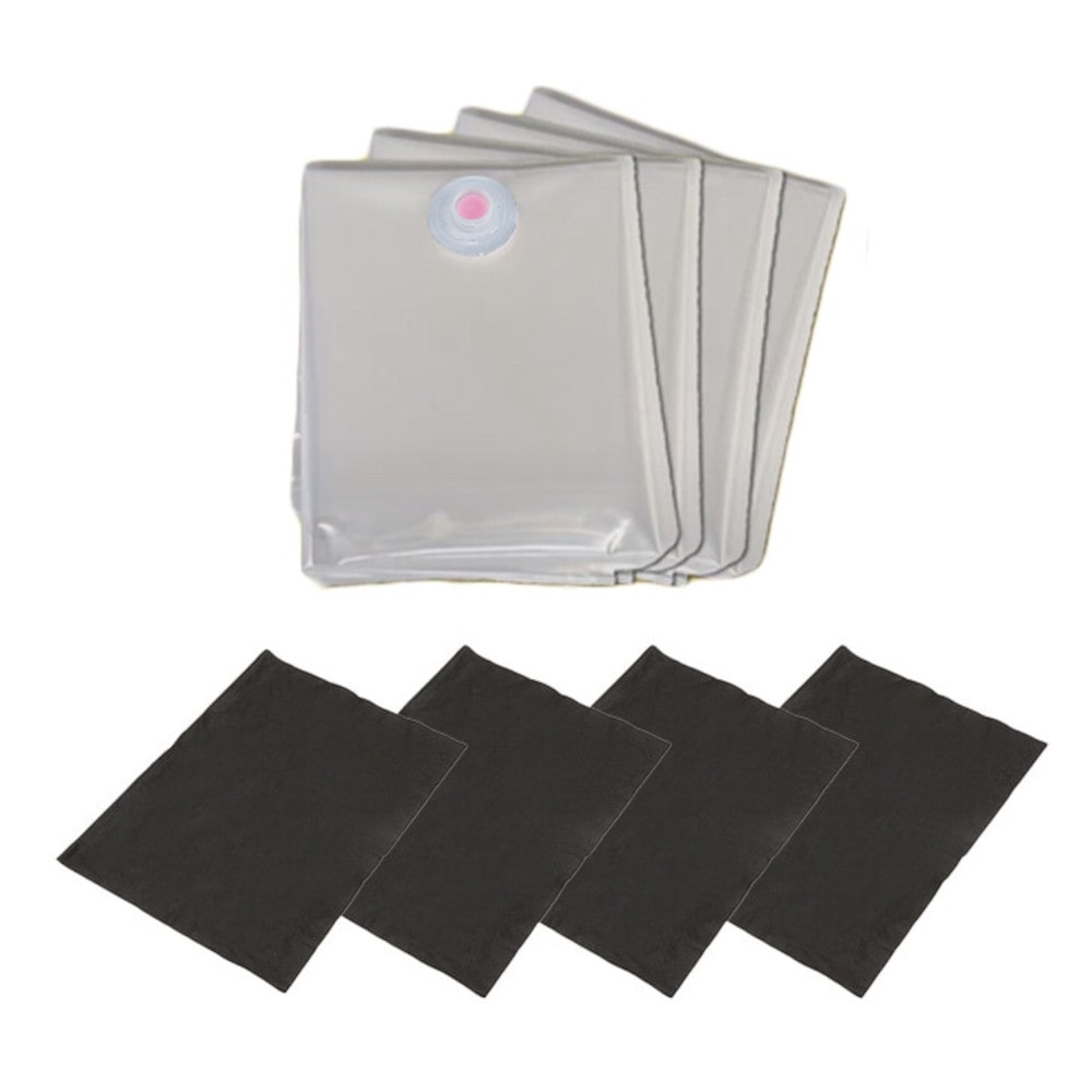 布団圧縮袋 Mサイズ4枚+竹炭シート4枚セット[04388] メーカー直送 ▼返品・キャンセル不可【他商品との同時購入不可】