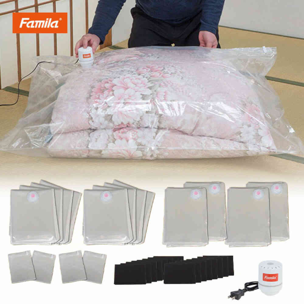 掃除機のいらない布団圧縮袋 吸引機付き27点セット[04386] メーカー直送 ▼返品・キャンセル不可【他商品との同時購入不可】