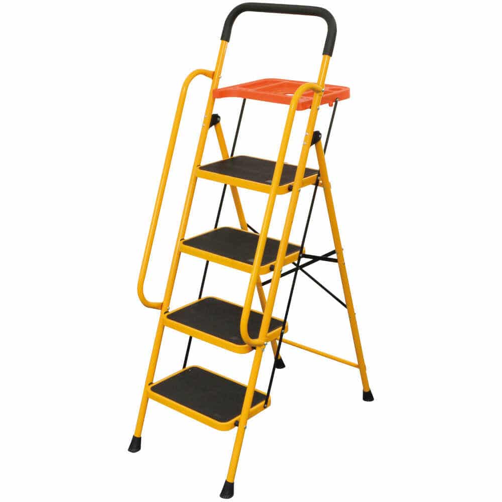 安心の両手すり付き脚立 トレー付き 4段[04634] メーカー直送 ▼返品・キャンセル不可【他商品との同時購入不可】
