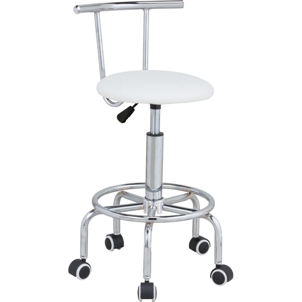 らくらく昇降式回転チェア ホワイト[0414210] メーカー直送▼返品・キャンセル不可【他商品との同時購入不可】
