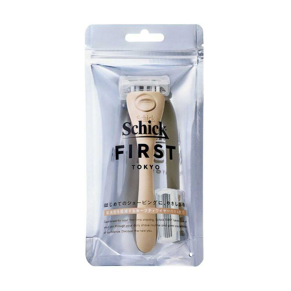 シックファースト シェービングホルダー刃付+替刃1個 サンドベージュ 本体1個替え刃1個入り