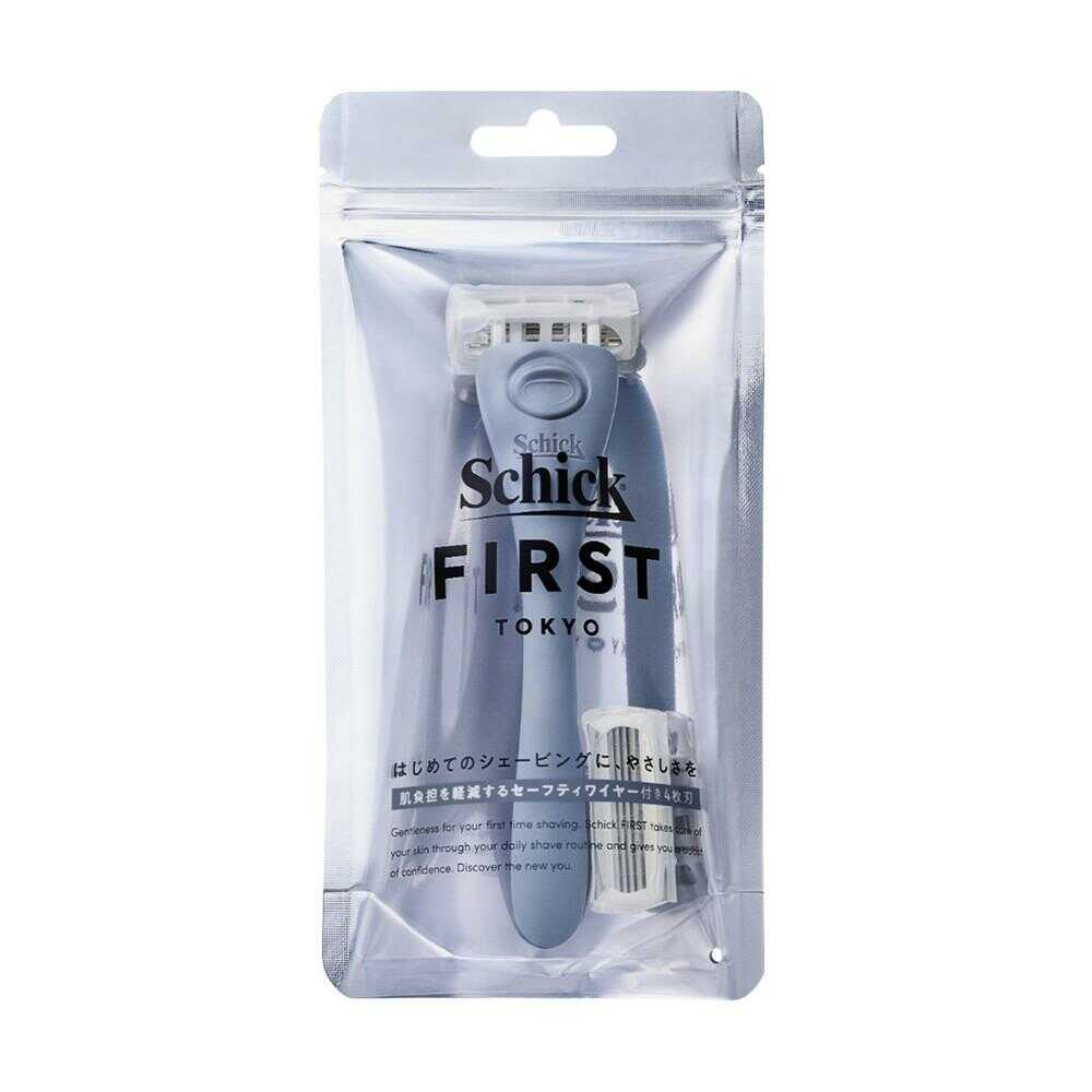 シックファースト シェービングホルダー刃付+替刃1個 デニムインディゴ 本体1個替え刃1個入り