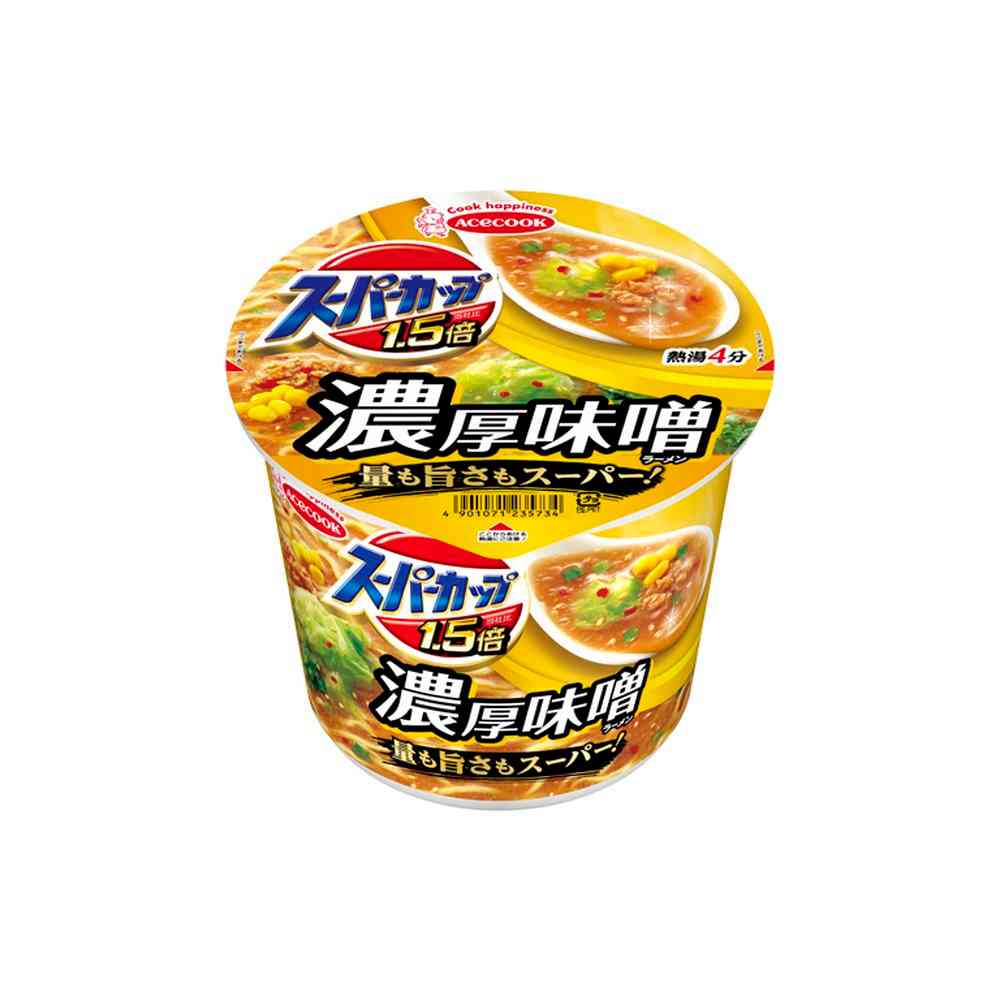 ◆エースコック スーパーカップ1.5倍 みそラーメン 129g   【12個セット】