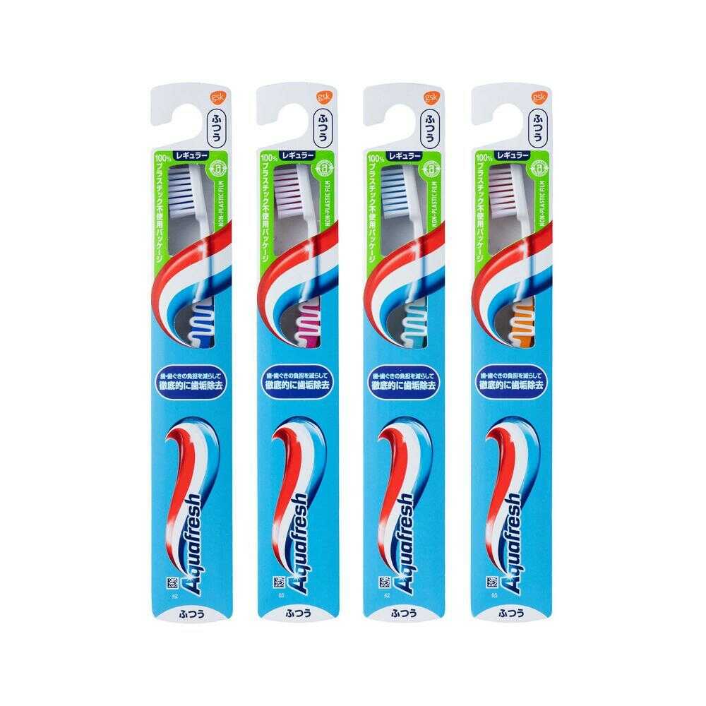アクアフレッシュ ハブラシ ふつう 1本○色の選択不可   【3個セット】