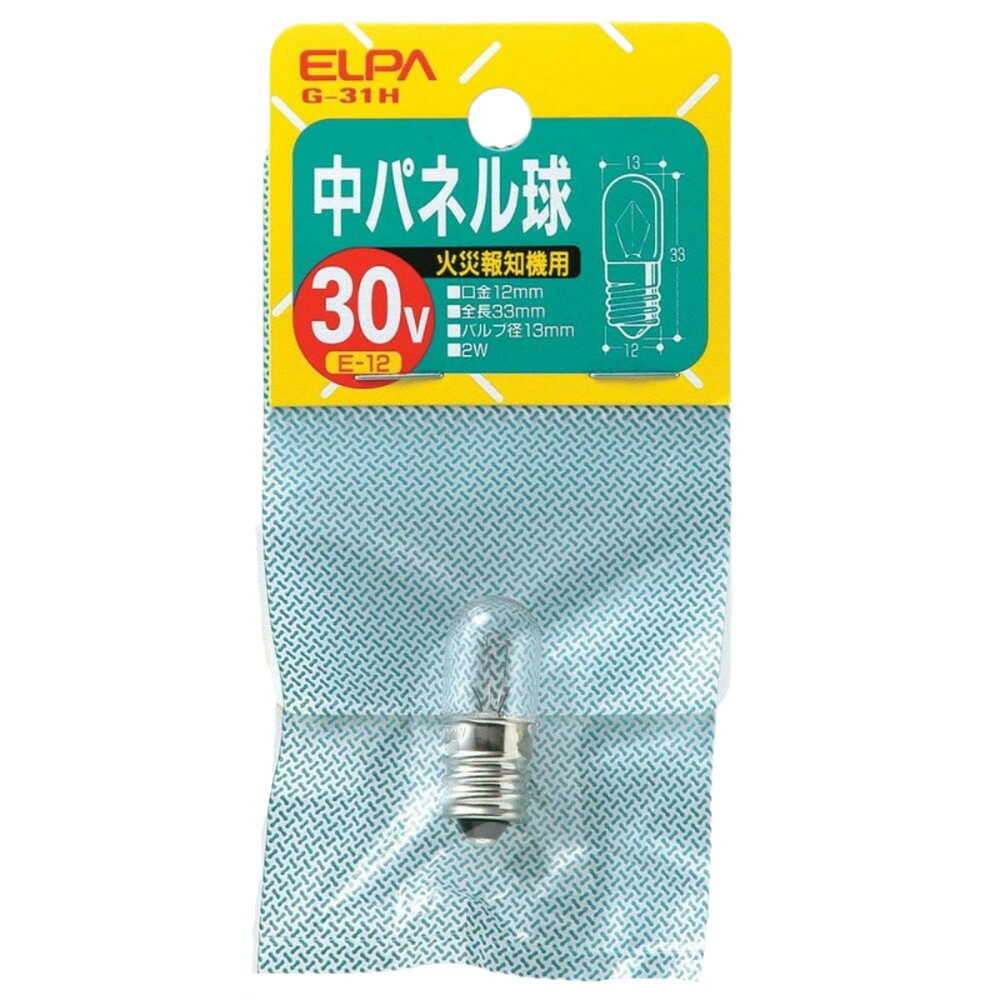 エルパ ELPA 中パネル球 白熱電球 E12 2W G-31H