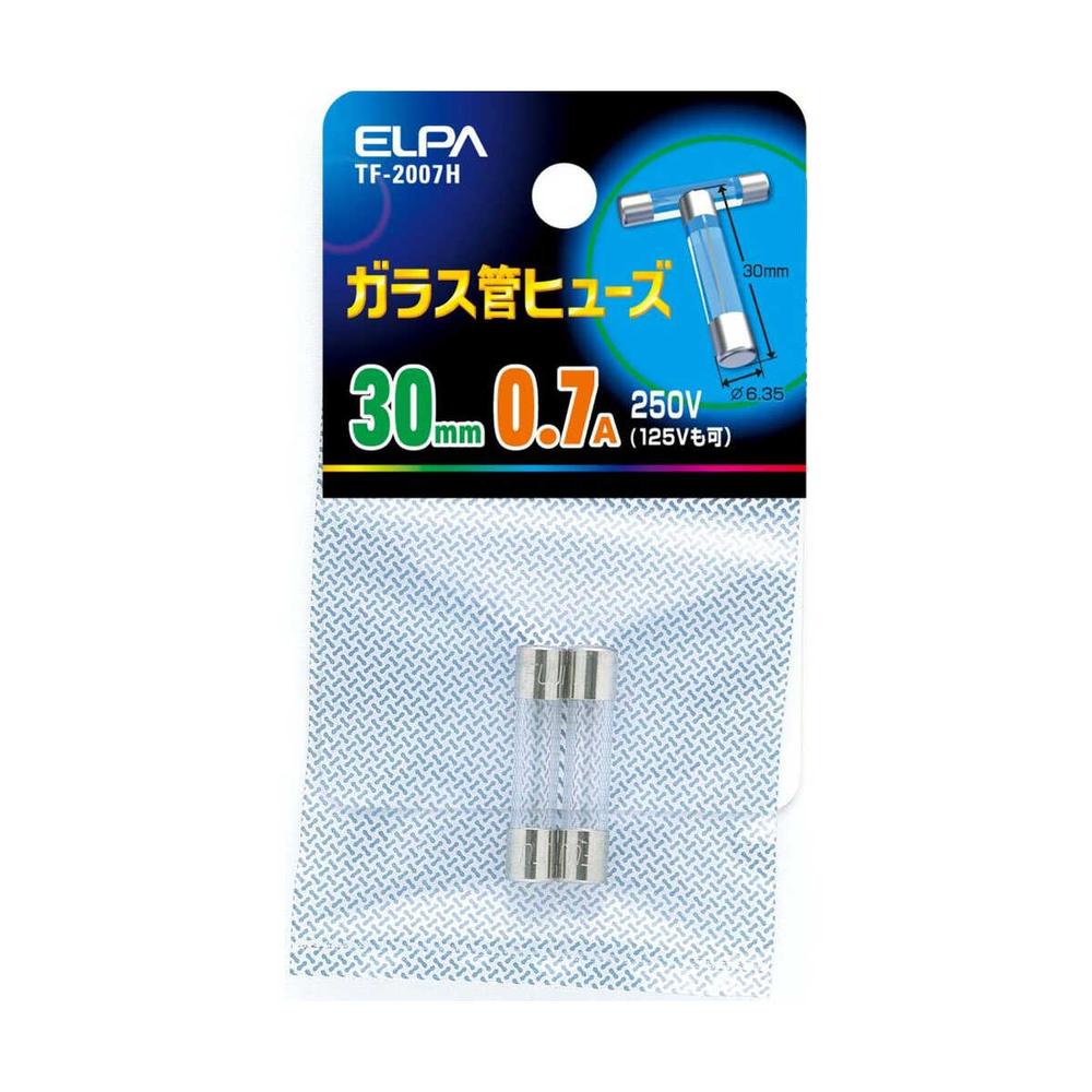 エルパ ガラス管ヒューズ30mm TF-2007H