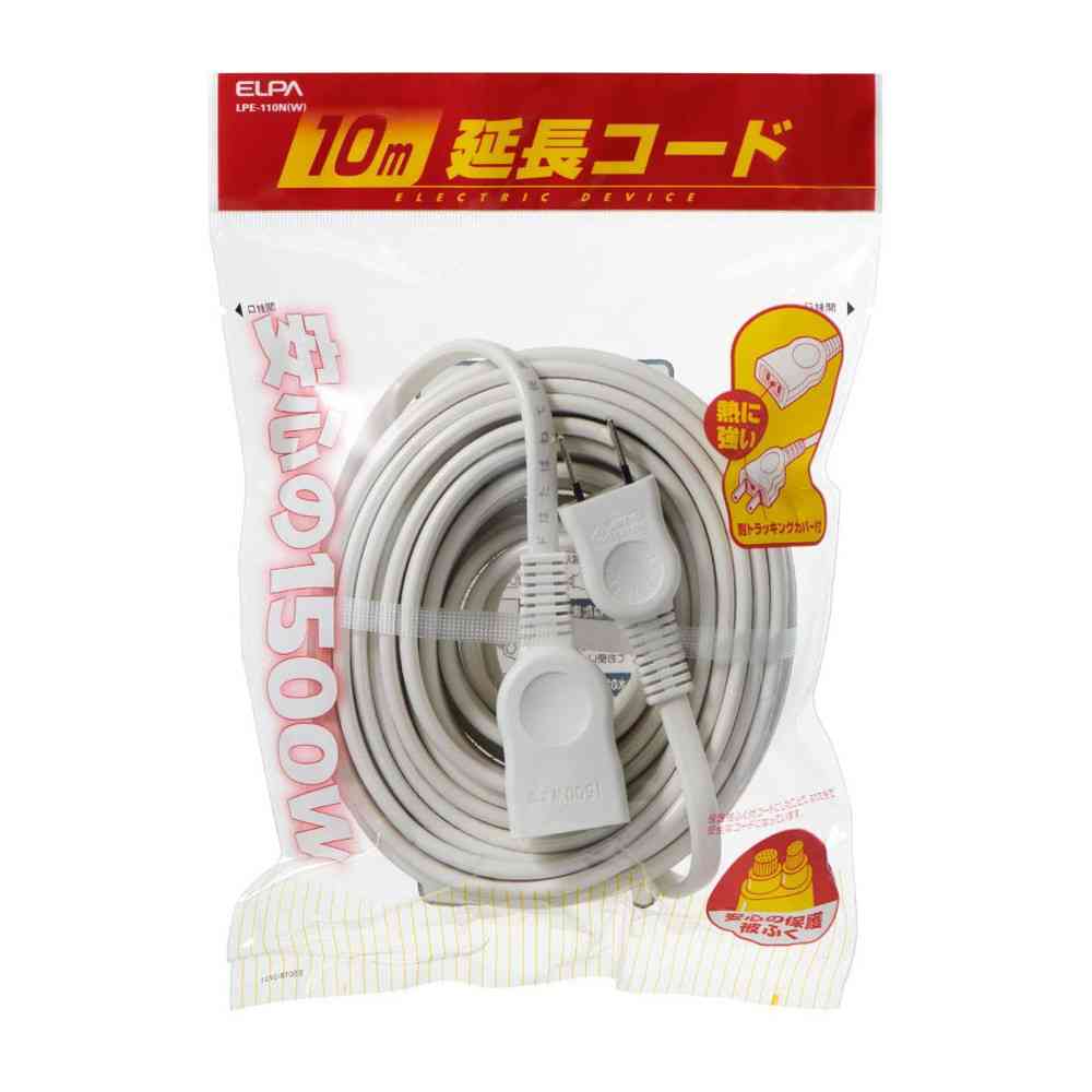 エルパ ELPA EDLP延長コード 10m LPE-110N ホワイト