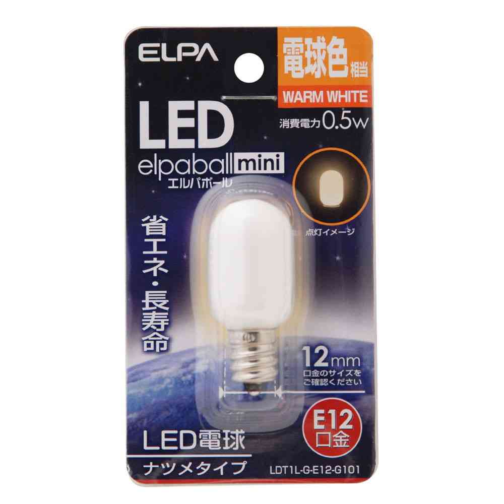 エルパ ELPA LED装飾電球 ナツメ形 長寿命 省エネ E12 LDT1L-G-E12-G101