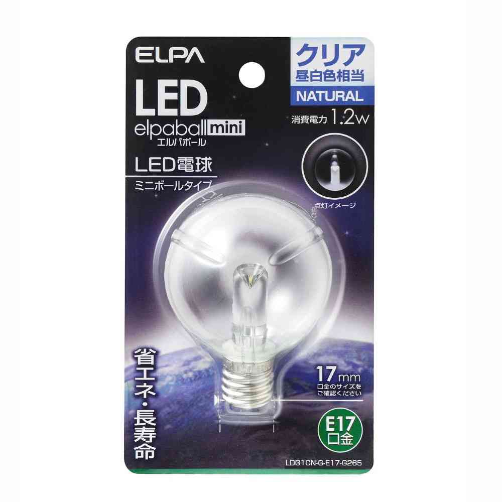 エルパ ELPA LED装飾電球 G50形 長寿命 E17 LDG1CN-G-E17-G265