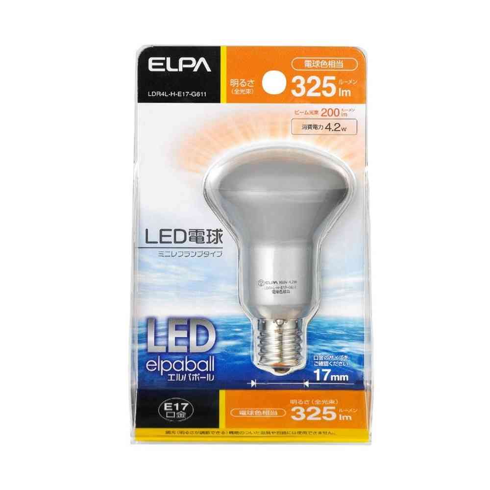 エルパ ELPA LED電球 ミニレフ形 長寿命 省エネ E17 LDR4L-H-E17-G611