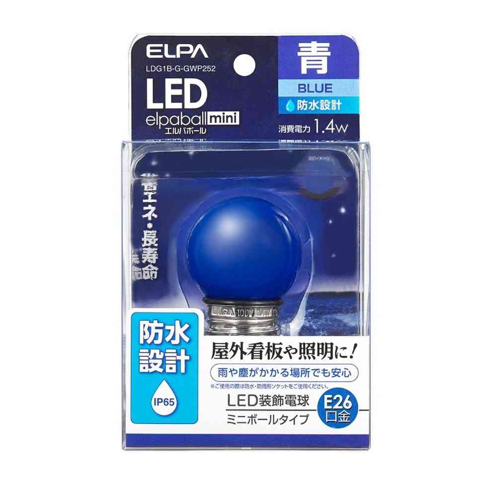 エルパ ELPA LED電球 G40形 防水設計 屋外 看板 E26 LDG1B-G-GWP252