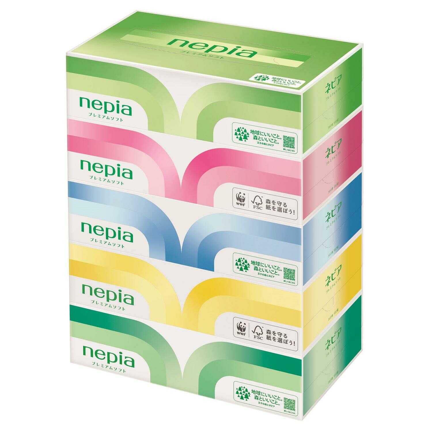 ネピア プレミアムソフトティシュ 360枚(180組) 5個パック【12個セット】