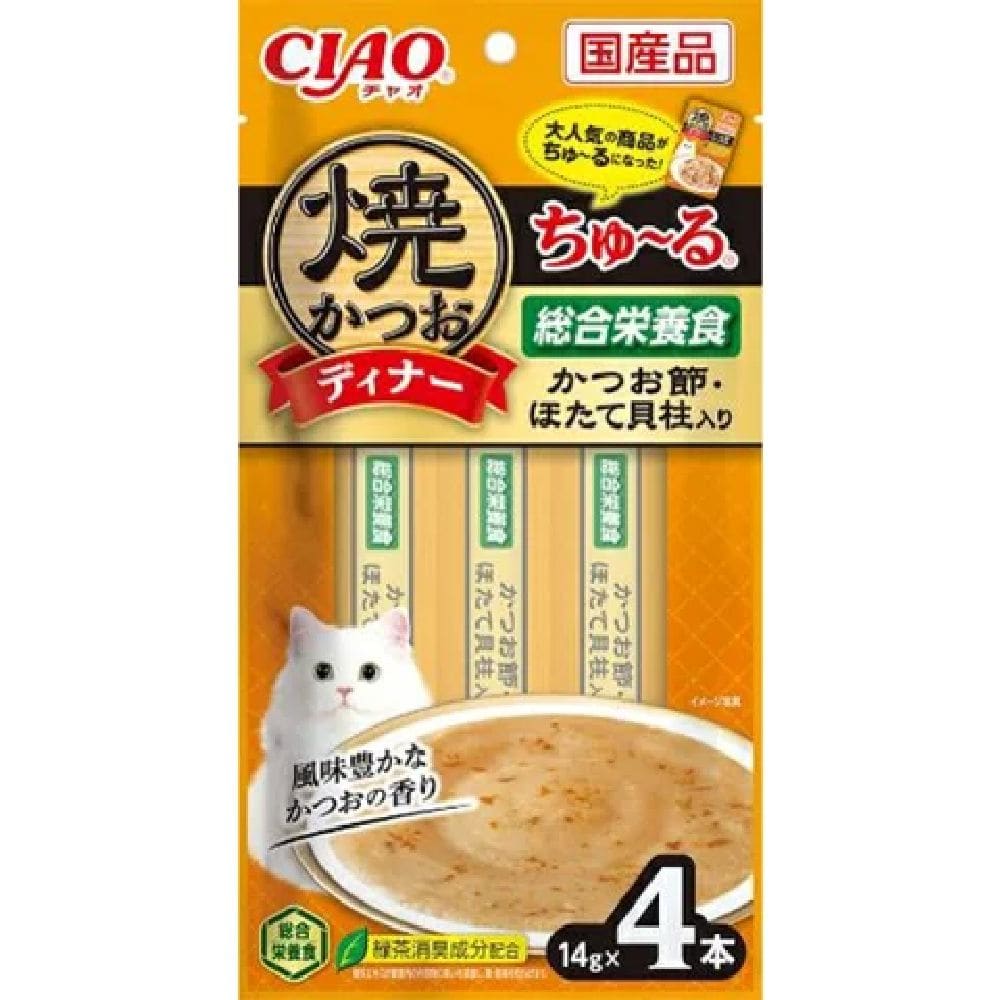 焼かつおディナーちゅーるかつお節・ほたて貝柱入り 14g×4P