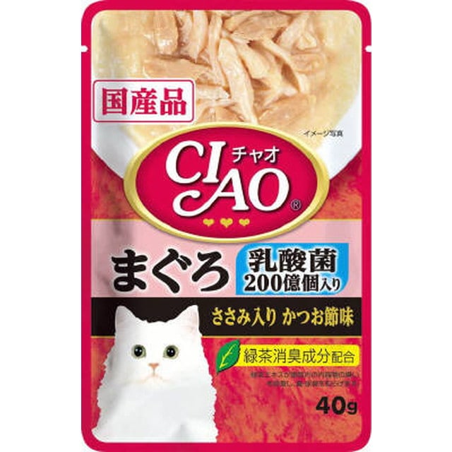 CIAOパウチ 乳酸菌入り まぐろ ささみ入りかつお節味