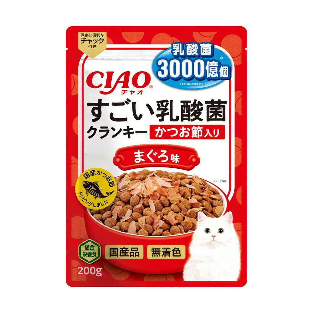 いなばペットフード CIAO すごい乳酸菌クランキー かつお節入り まぐろ味 200g